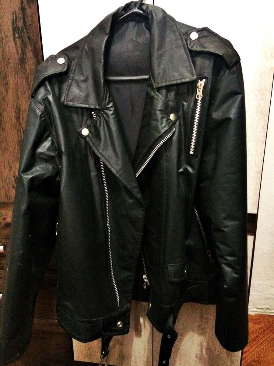 jaqueta biker couro masculina