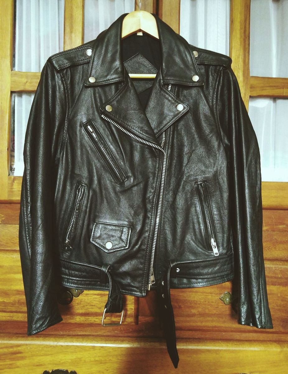 jaqueta de couro anos 80