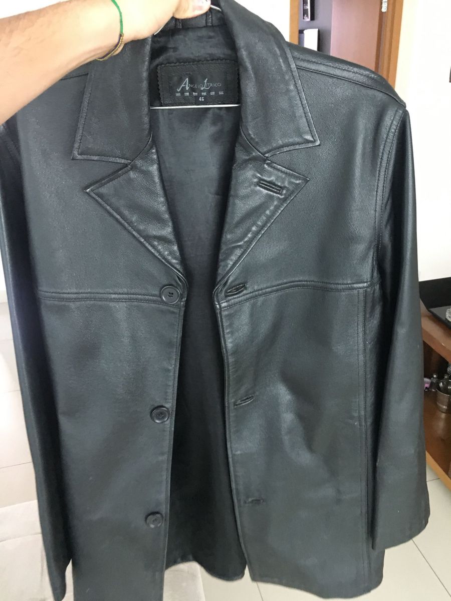 jaqueta de couro anos 90