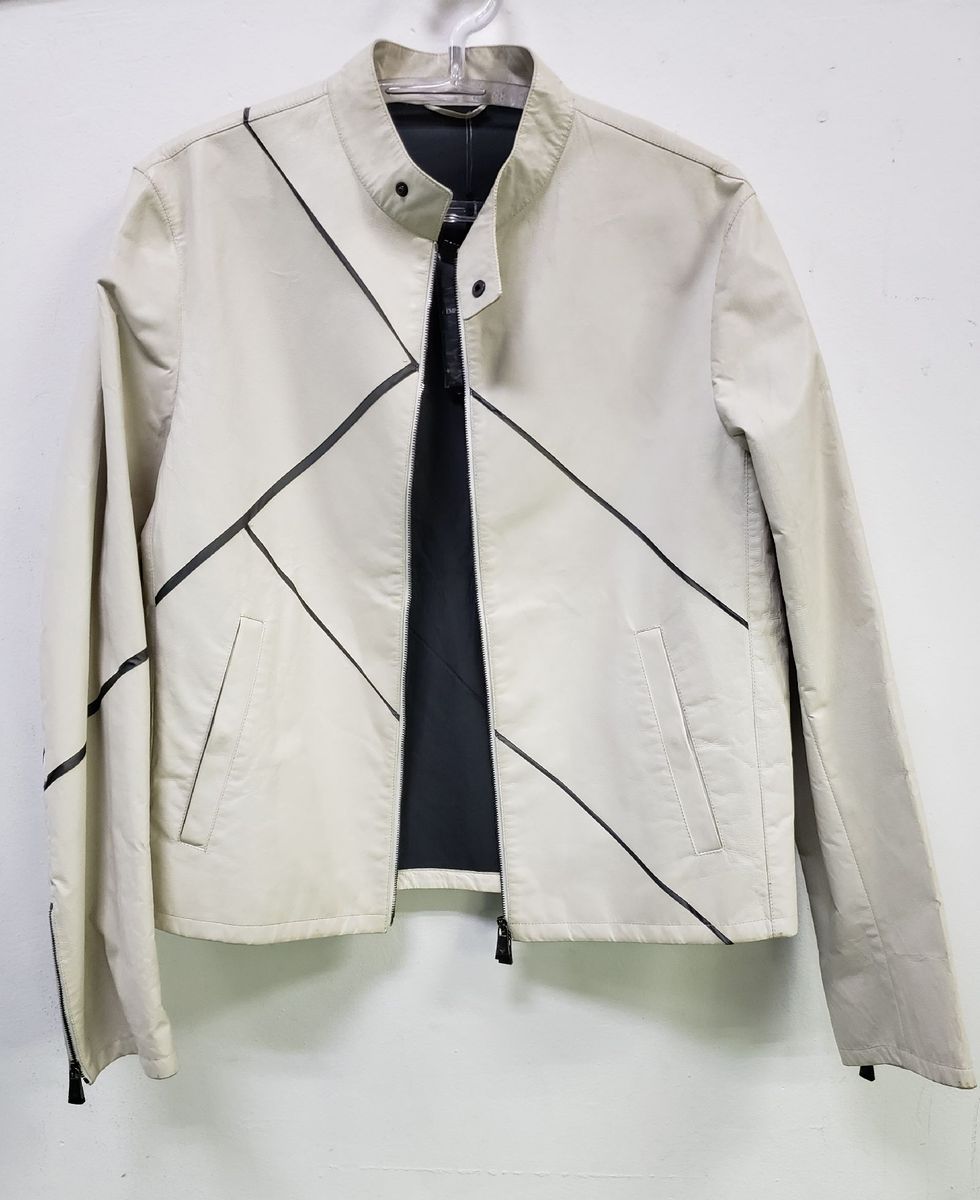 jaqueta de couro versace