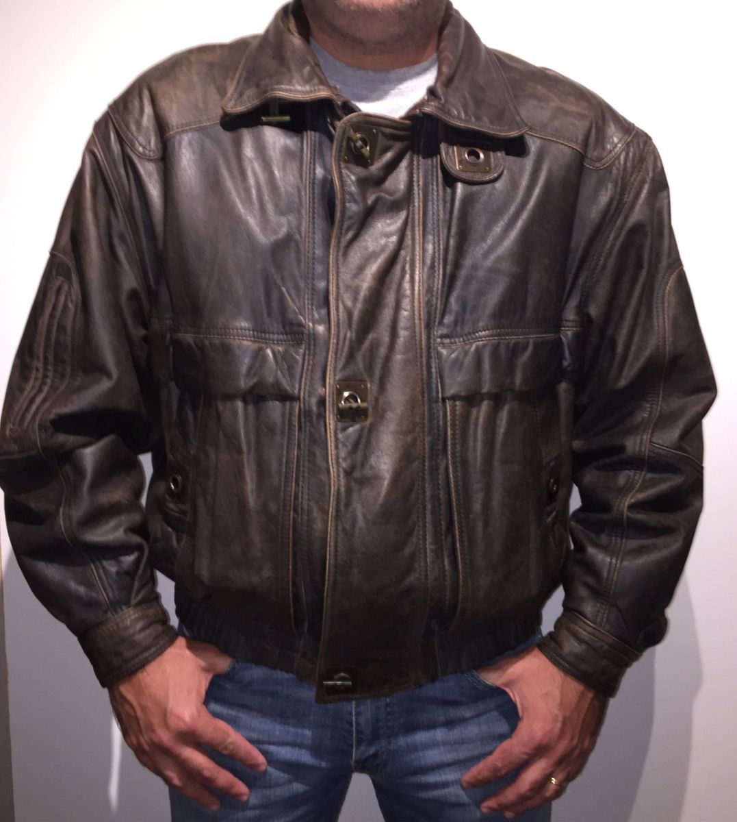 jaqueta de couro masculina com capuz em moletom