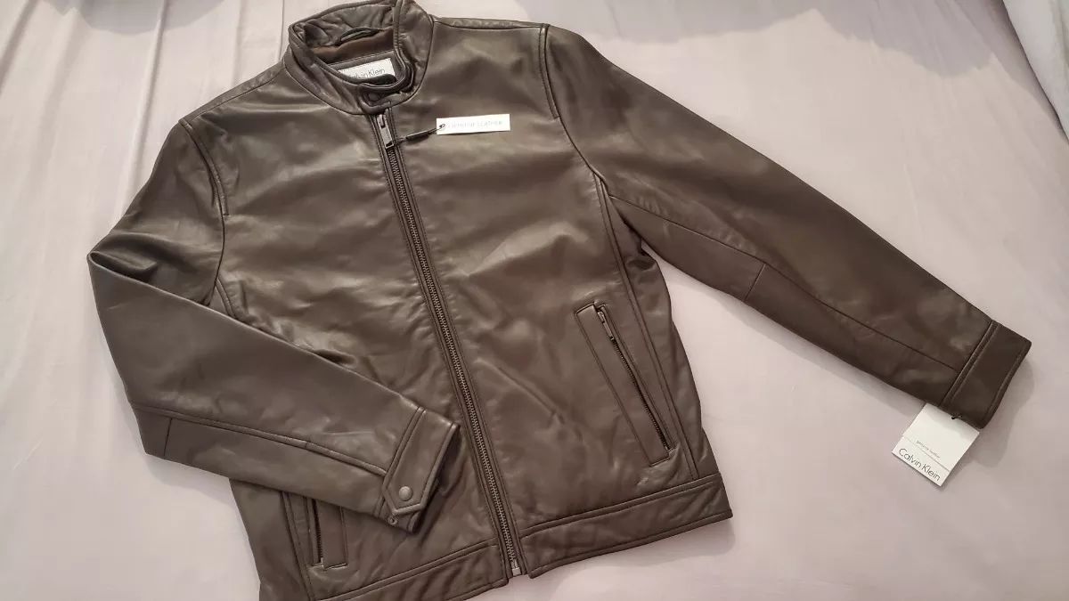 jaqueta couro calvin klein