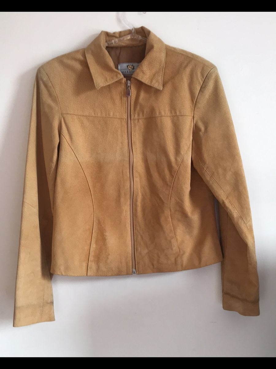 jaqueta de couro camurça feminina