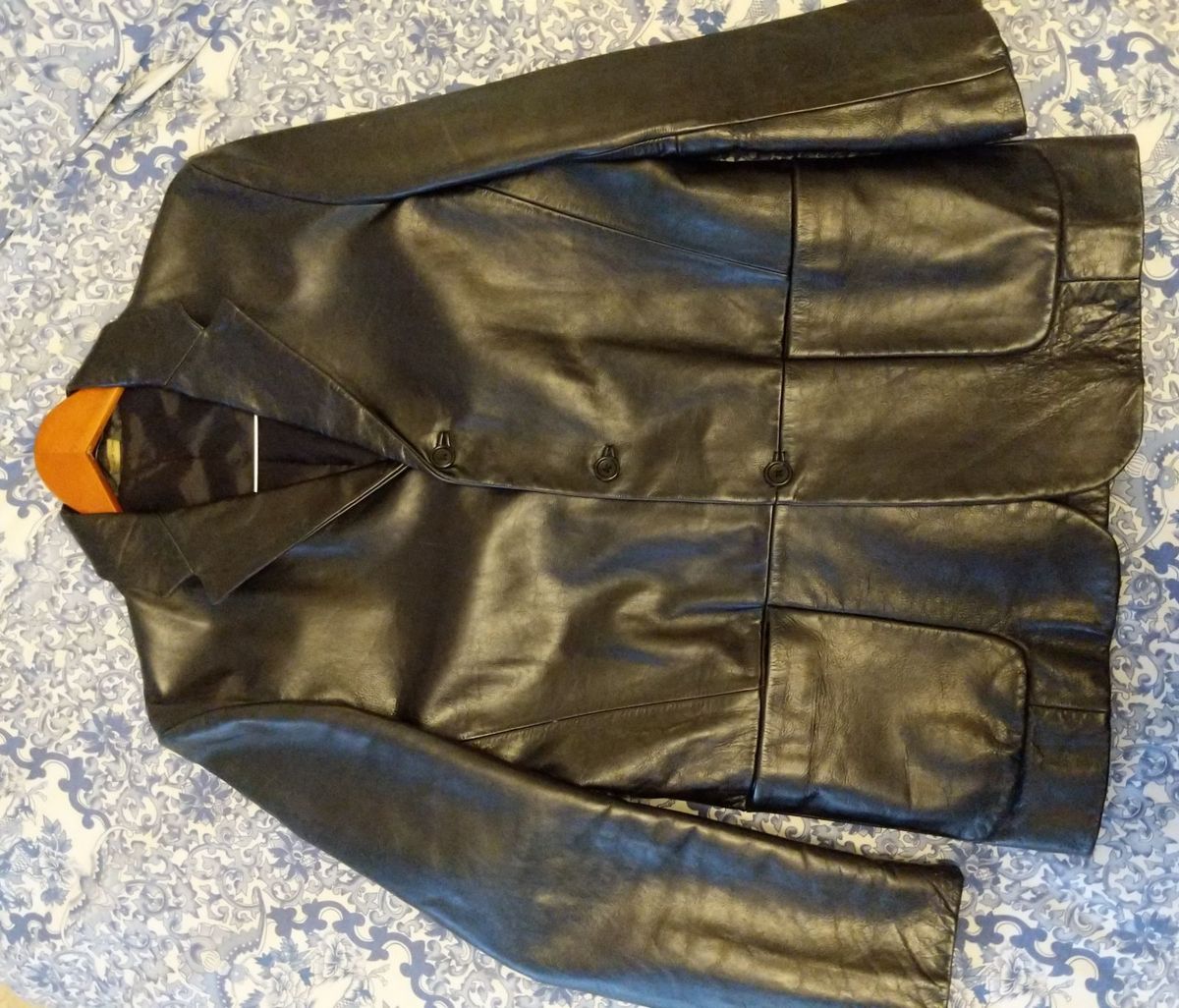 jaqueta de couro banana republic