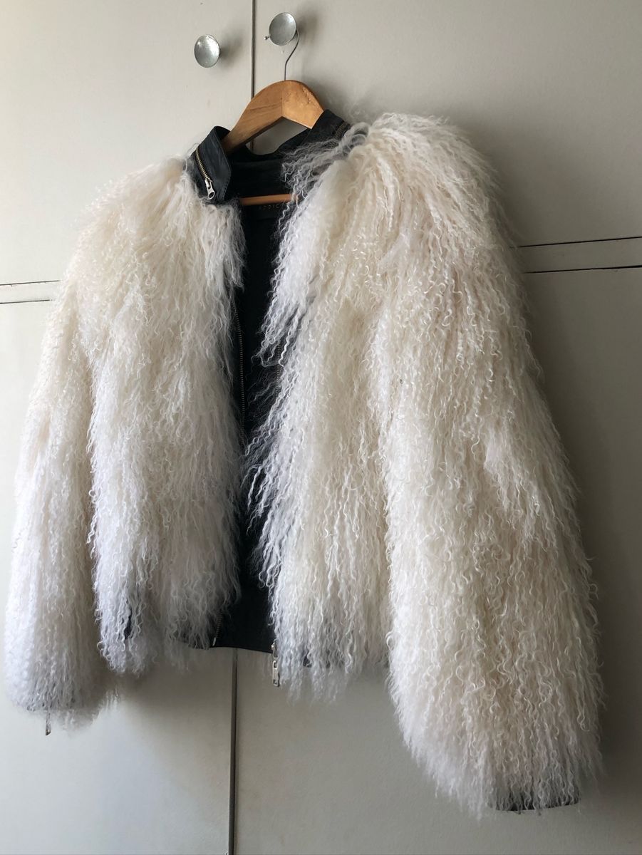 jaqueta de couro com pelo