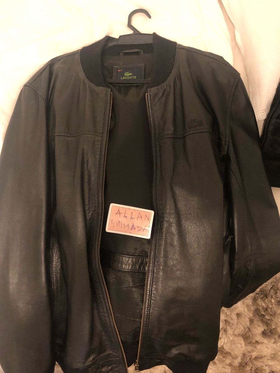 jaqueta couro lacoste