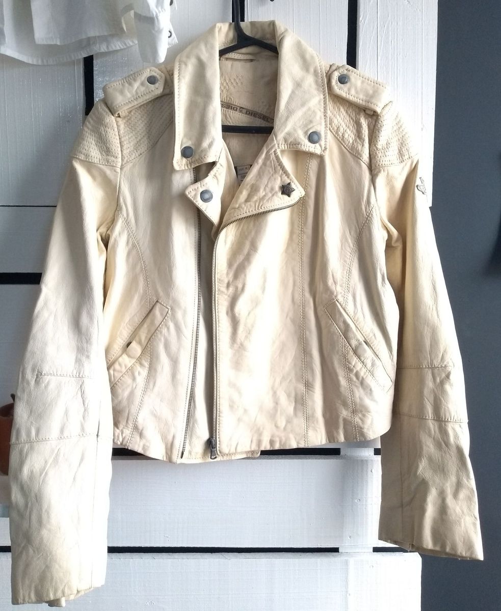 jaqueta de couro de ovelha