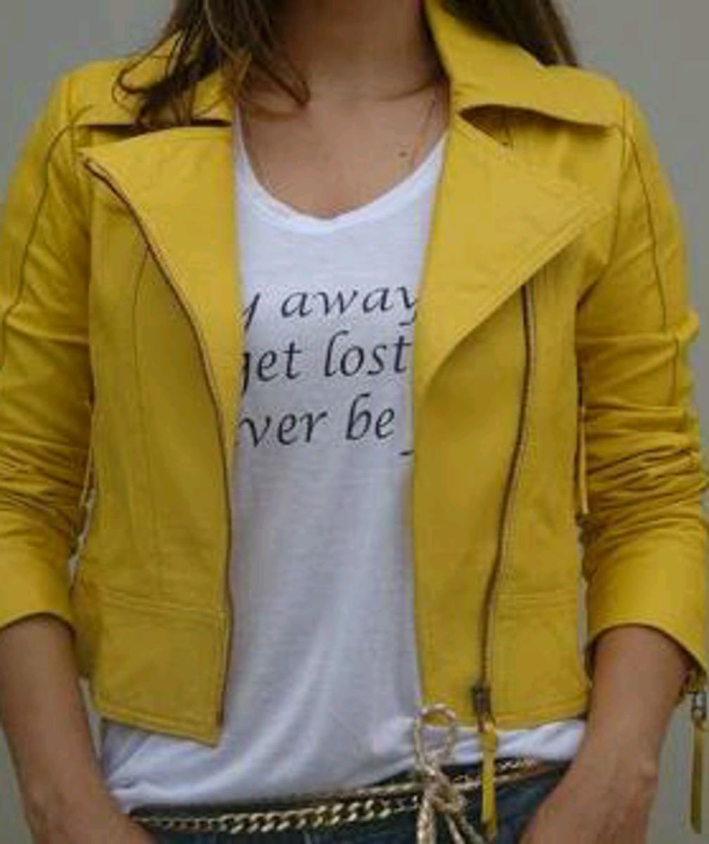 jaqueta amarela feminina