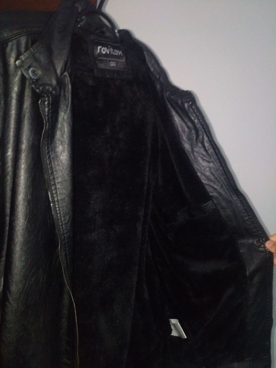 jaqueta de couro rovitex