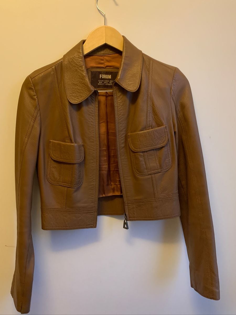 jaqueta de couro forum feminina