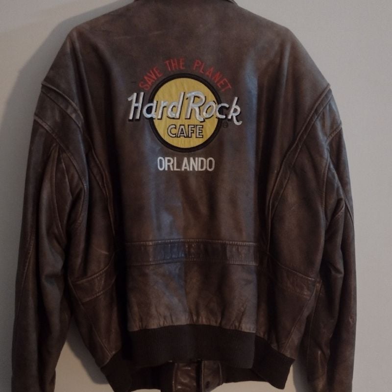 Jaqueta de Couro Hard Rock Café Hard Rock Café Usado 86058373