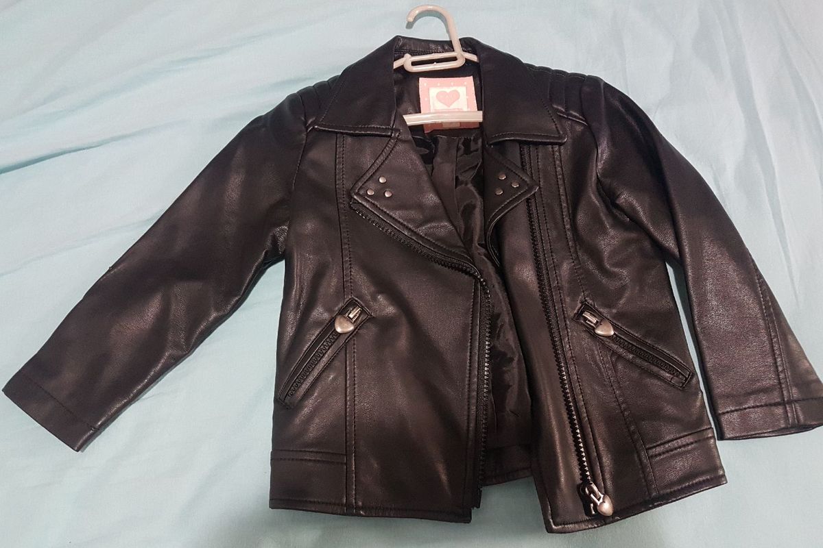 jaqueta de couro infantil menina