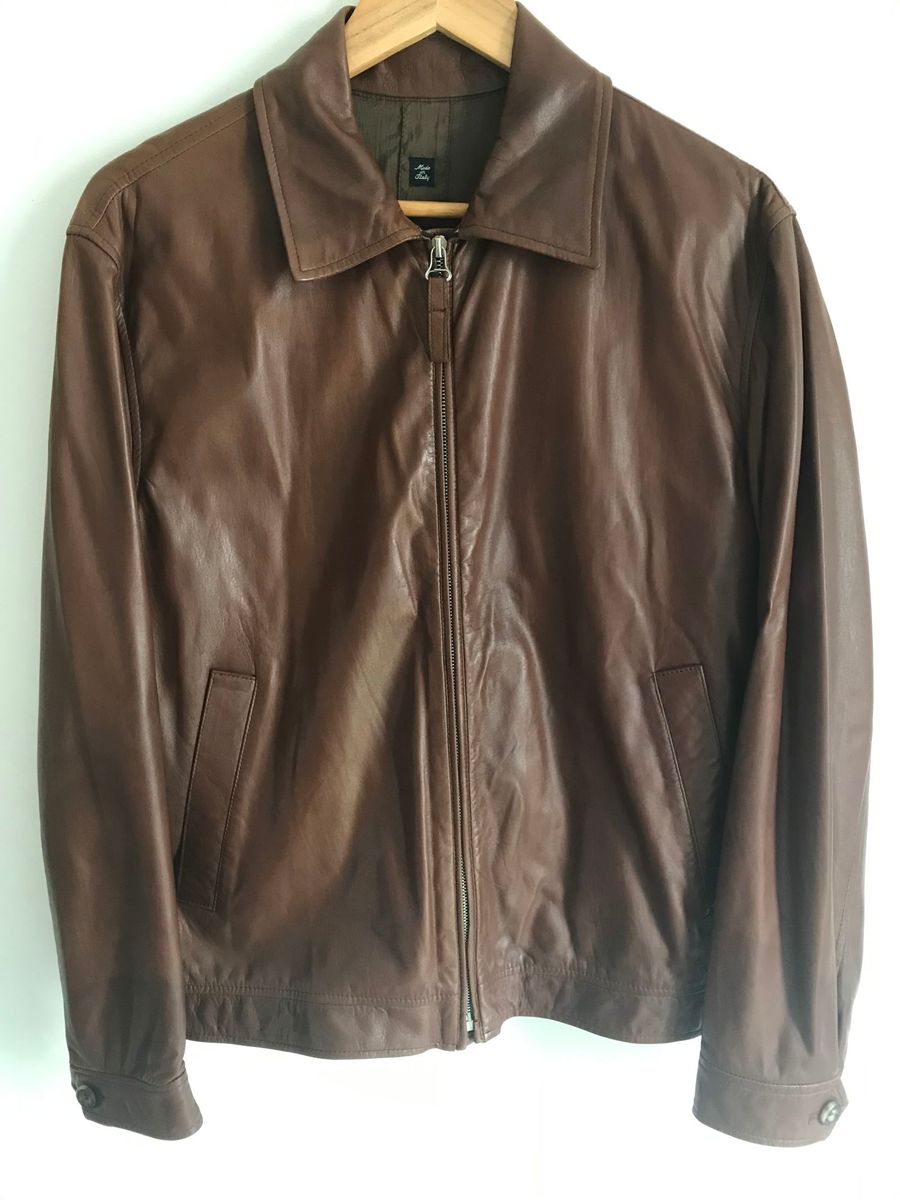 jaqueta de couro italiana masculina