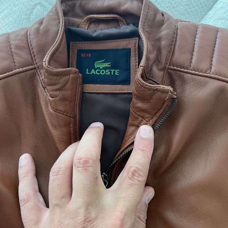 Jaqueta de store couro da lacoste