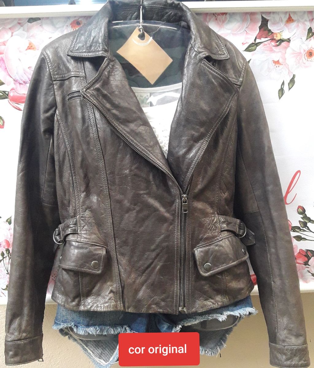 jaqueta de couro banana republic