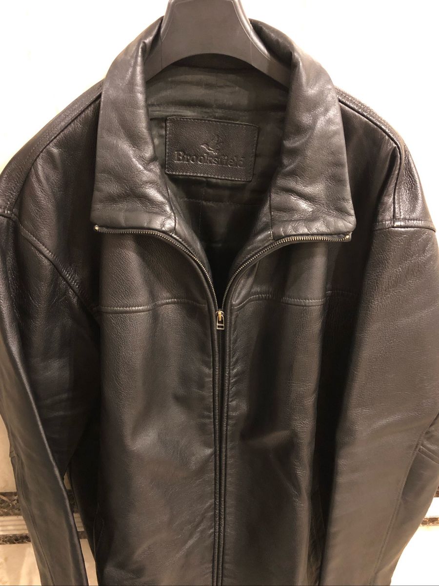 jaqueta de couro masculina brooksfield