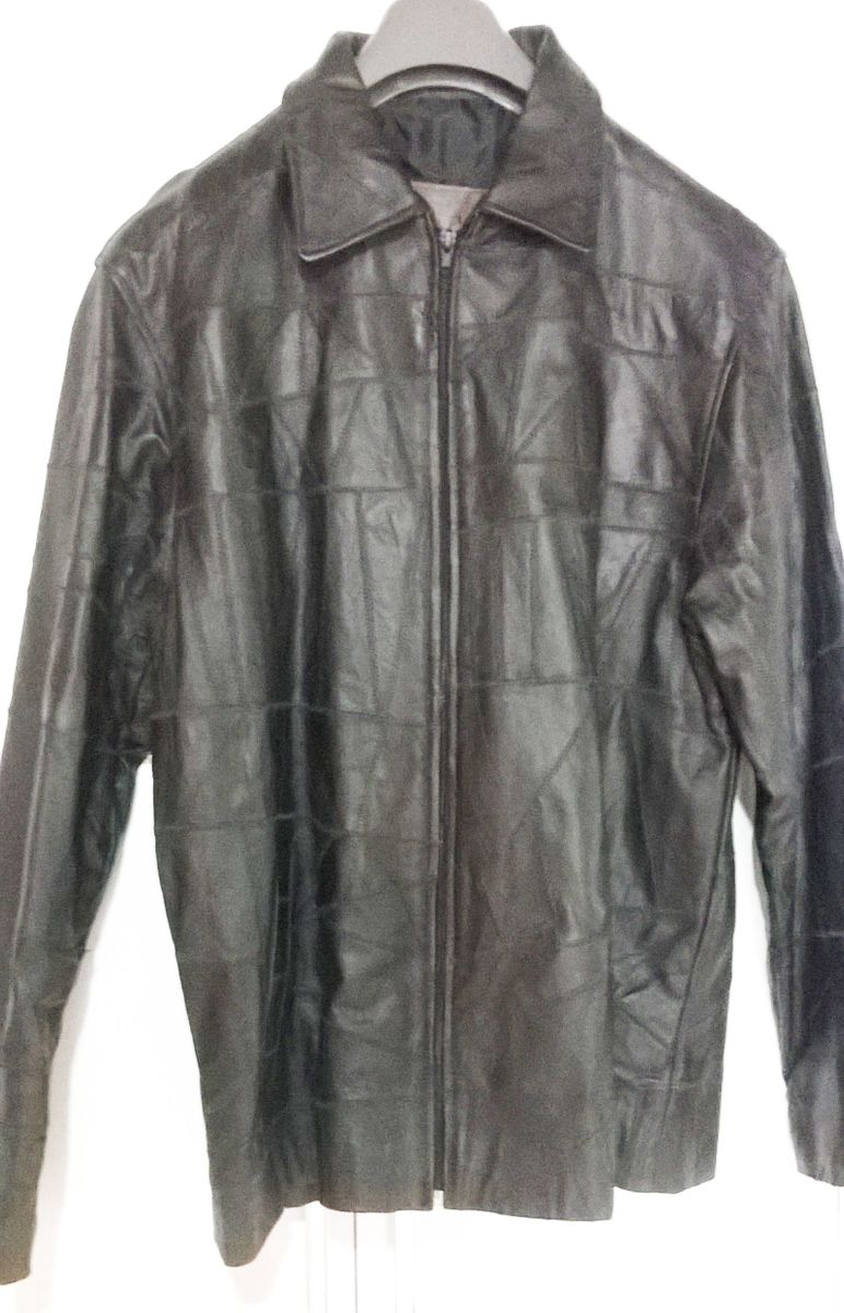 jaqueta de couro retalho masculina