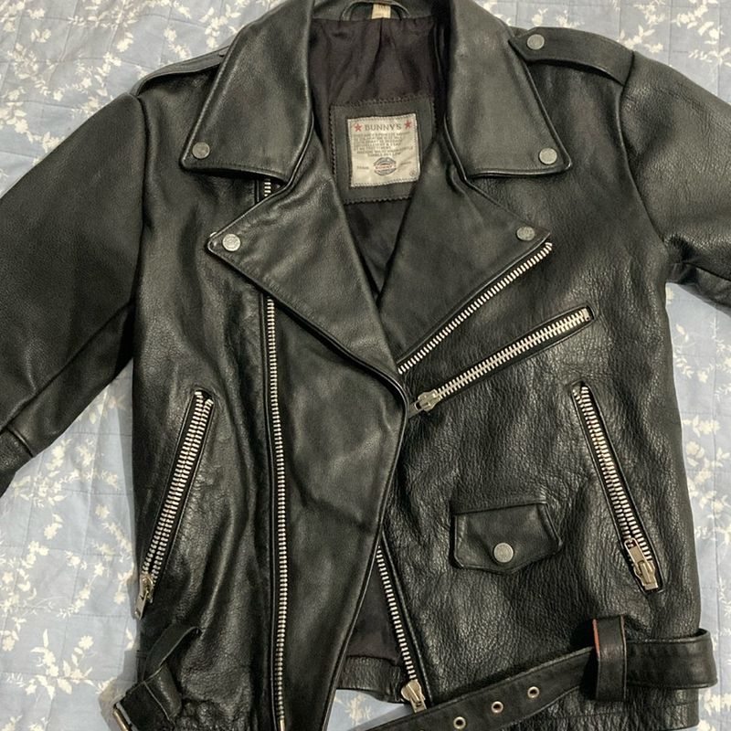 Jaqueta de Couro Legítimo Estilo Rocker Biker Casaco Masculino Bunny’s  Usado 96742199 enjoei