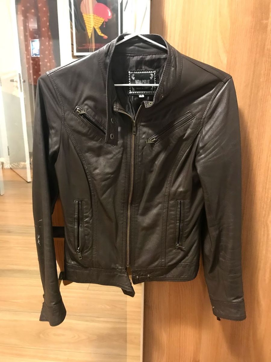 jaqueta couro italiano