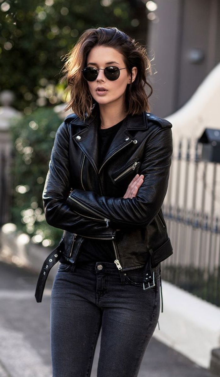 jaqueta feminina estilo motoqueiro