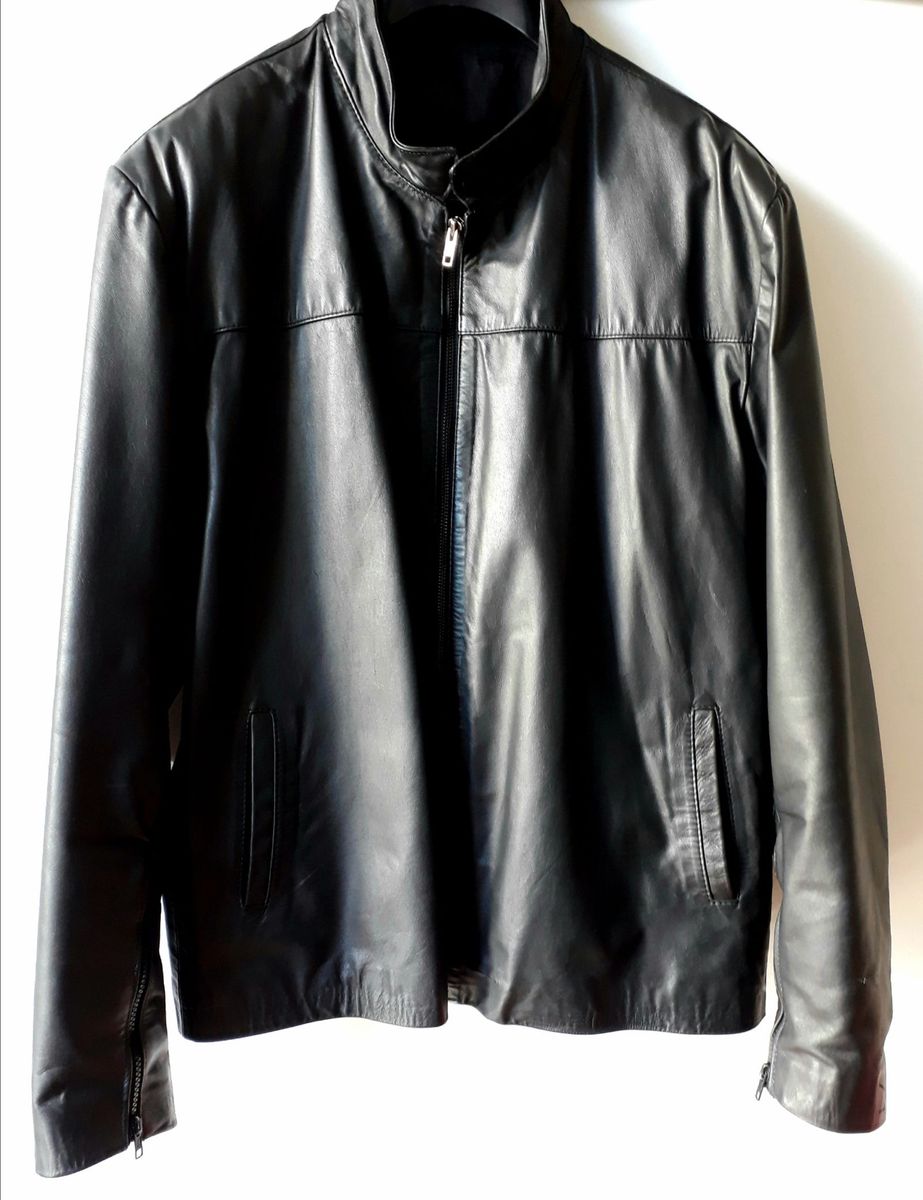 jaqueta de couro legitimo motoqueiro