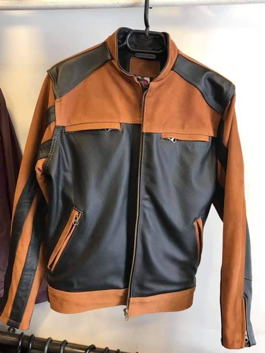 jaqueta couro bufalo masculina