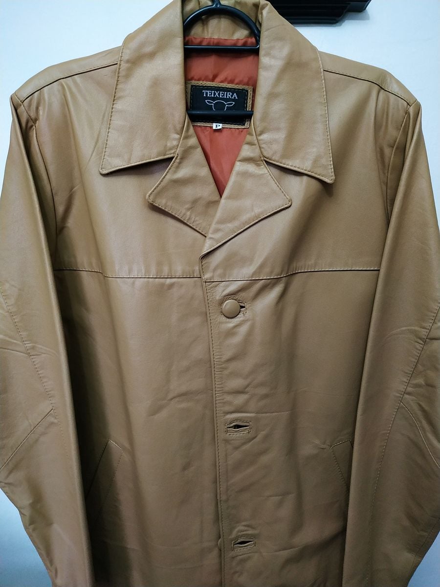 jaqueta de couro teixeira