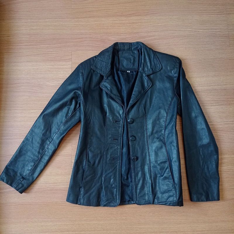 Jaqueta de Couro Marca Dormeuil England Casaco Feminino