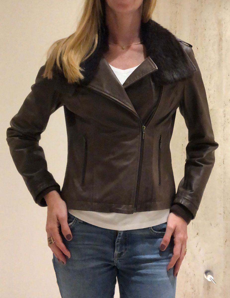 jaqueta marrom escuro feminina