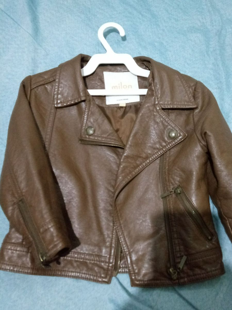 jaqueta de couro infantil milon