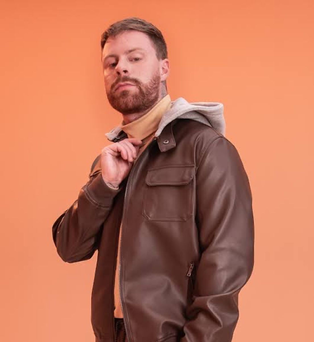 Jaqueta de Couro Marrom Renner Renner Usado 106162466 enjoei