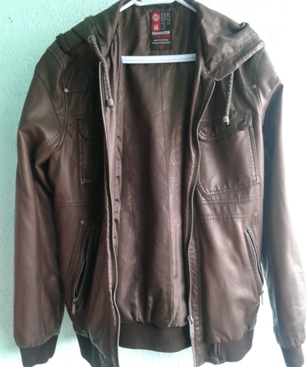 jaqueta de couro gangster