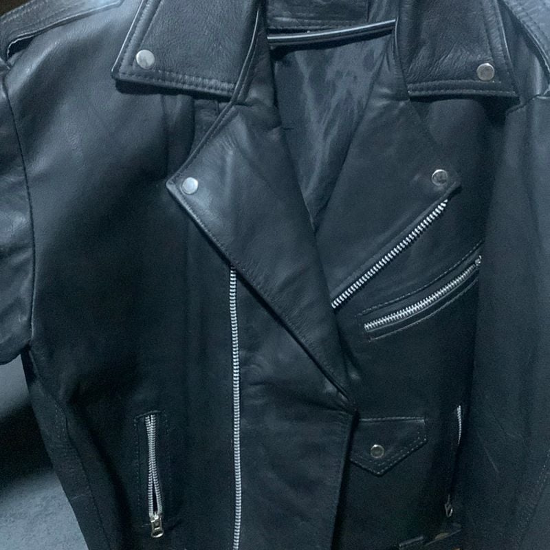 Jaqueta de Couro Masculina 100% Legitima Couro Bovino Nunca Usada