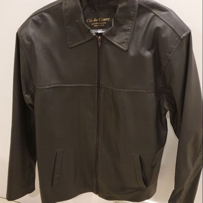 Jaqueta de Couro Masculina Casaco Masculino Cia Do Couro Usado 81435422  enjoei