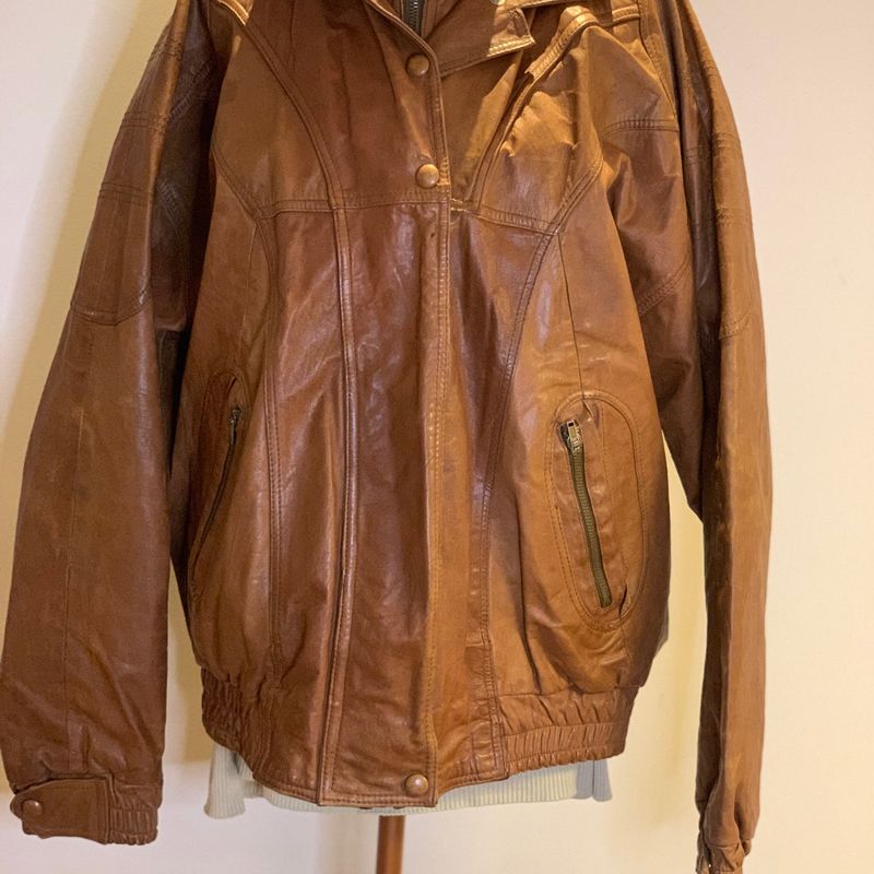 Jaqueta de Couro Masculina Casaco Masculino Bunny Pel Usado 87315664  enjoei