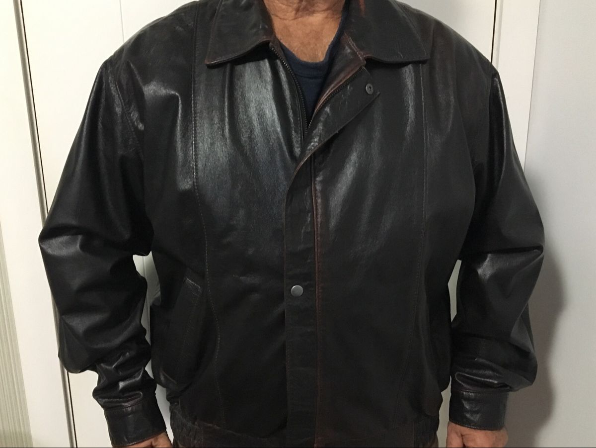jaqueta de couro gg masculina