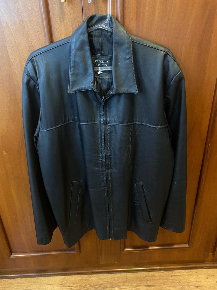 jaqueta de couro teixeira