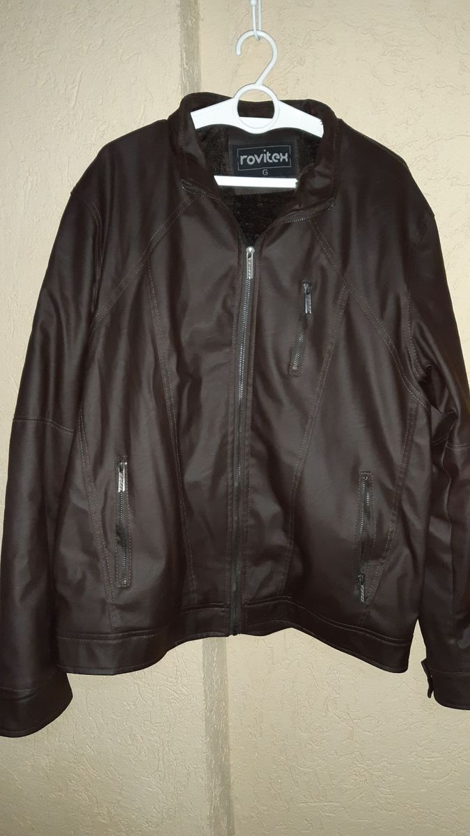 jaqueta de couro masculina rovitex