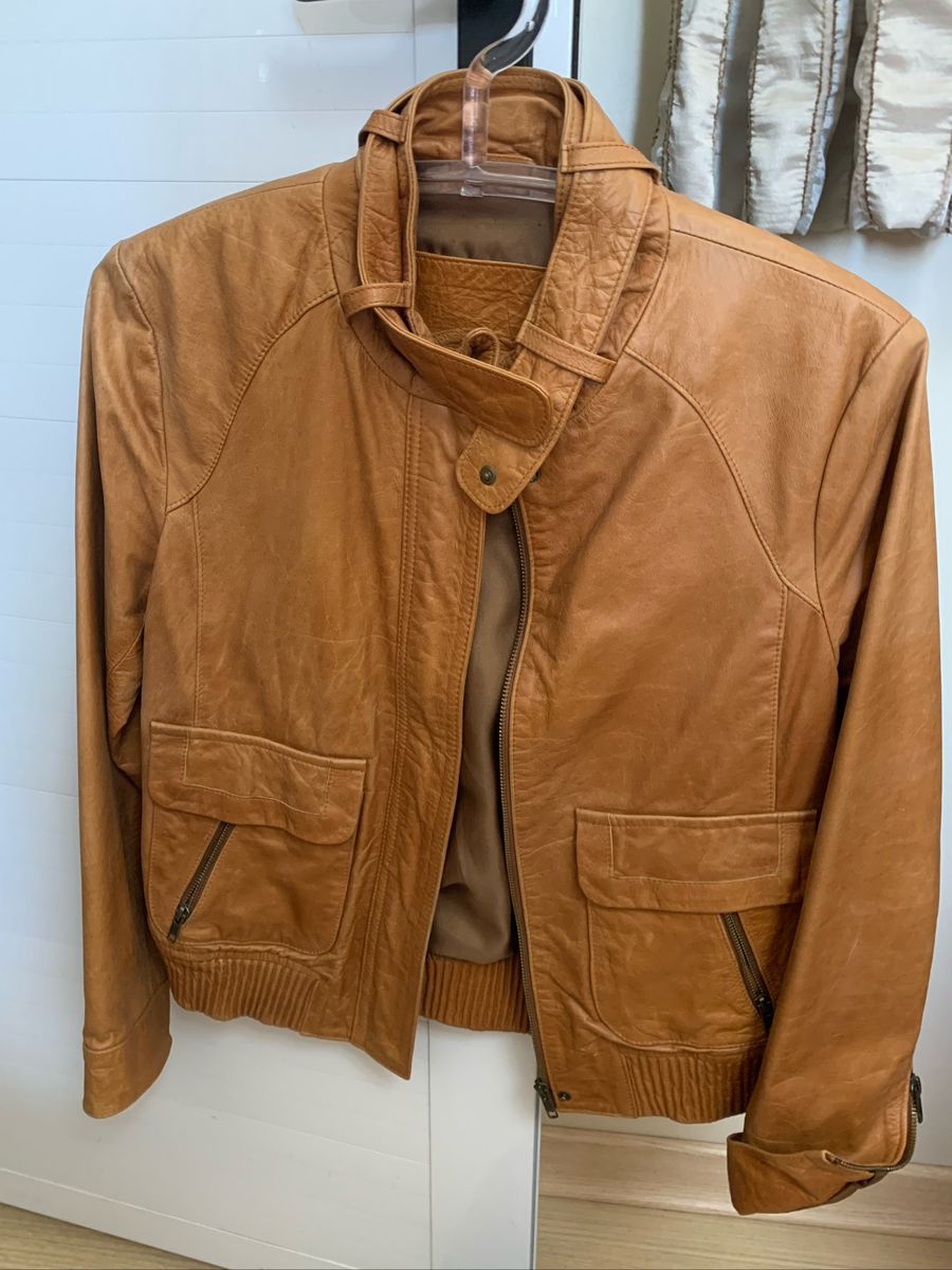 jaqueta couro lacoste