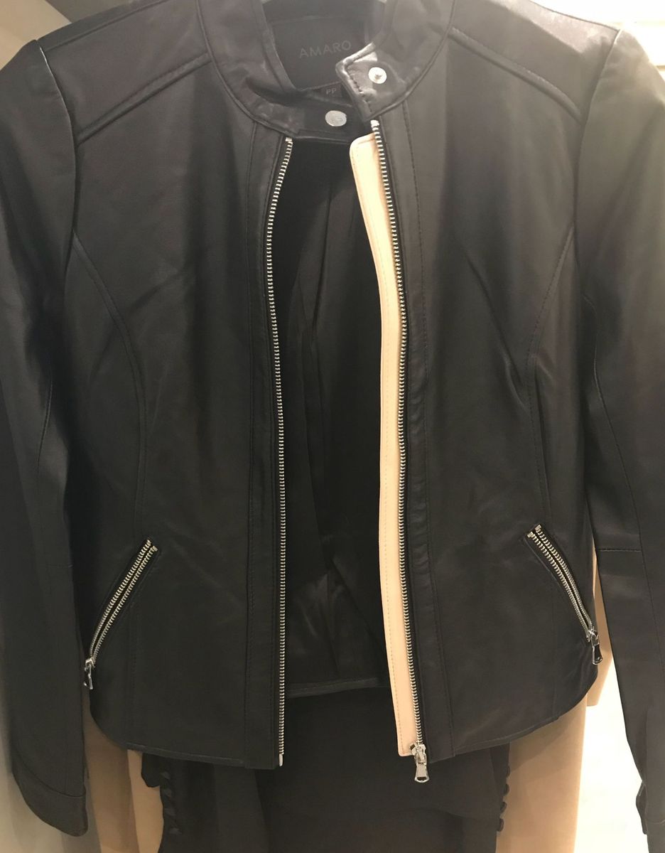 jaqueta de couro amaro