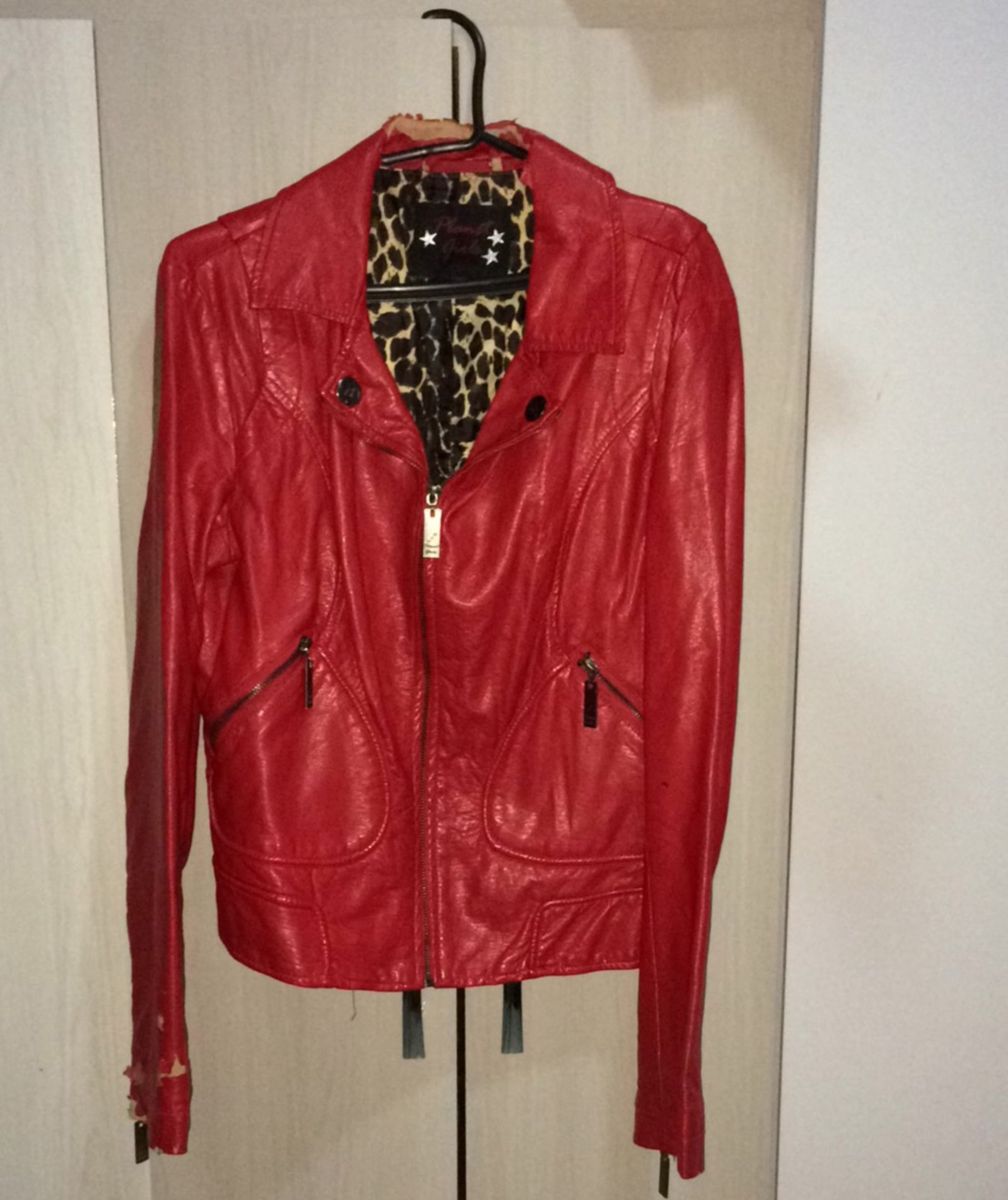 jaqueta de couro feminina planet girl