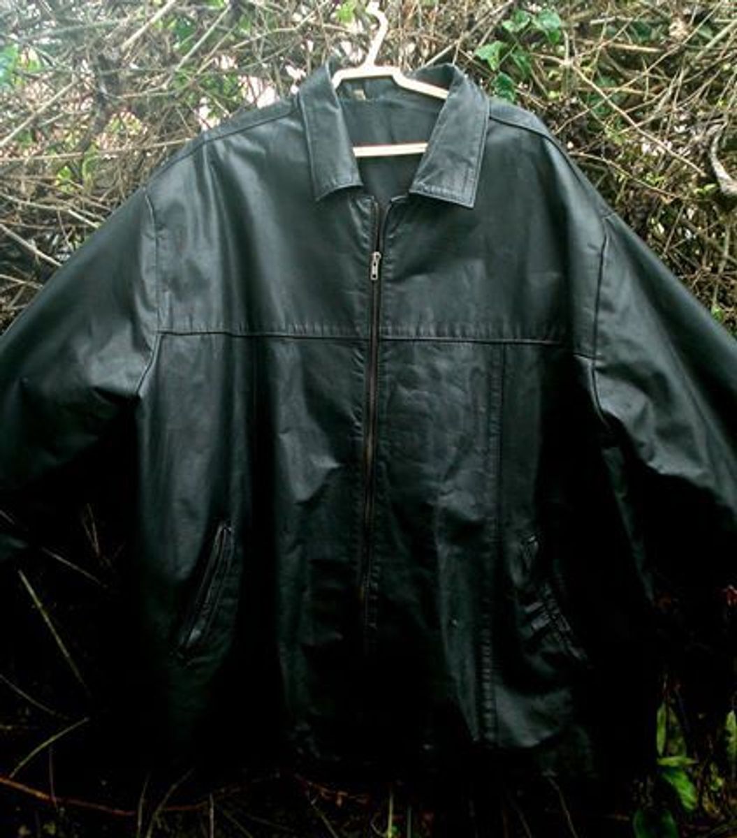 jaqueta de couro masculina gg