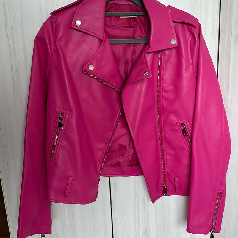 Jaqueta De Couro Rosa Masculina Jaqueta De Couro Rosa Menina De