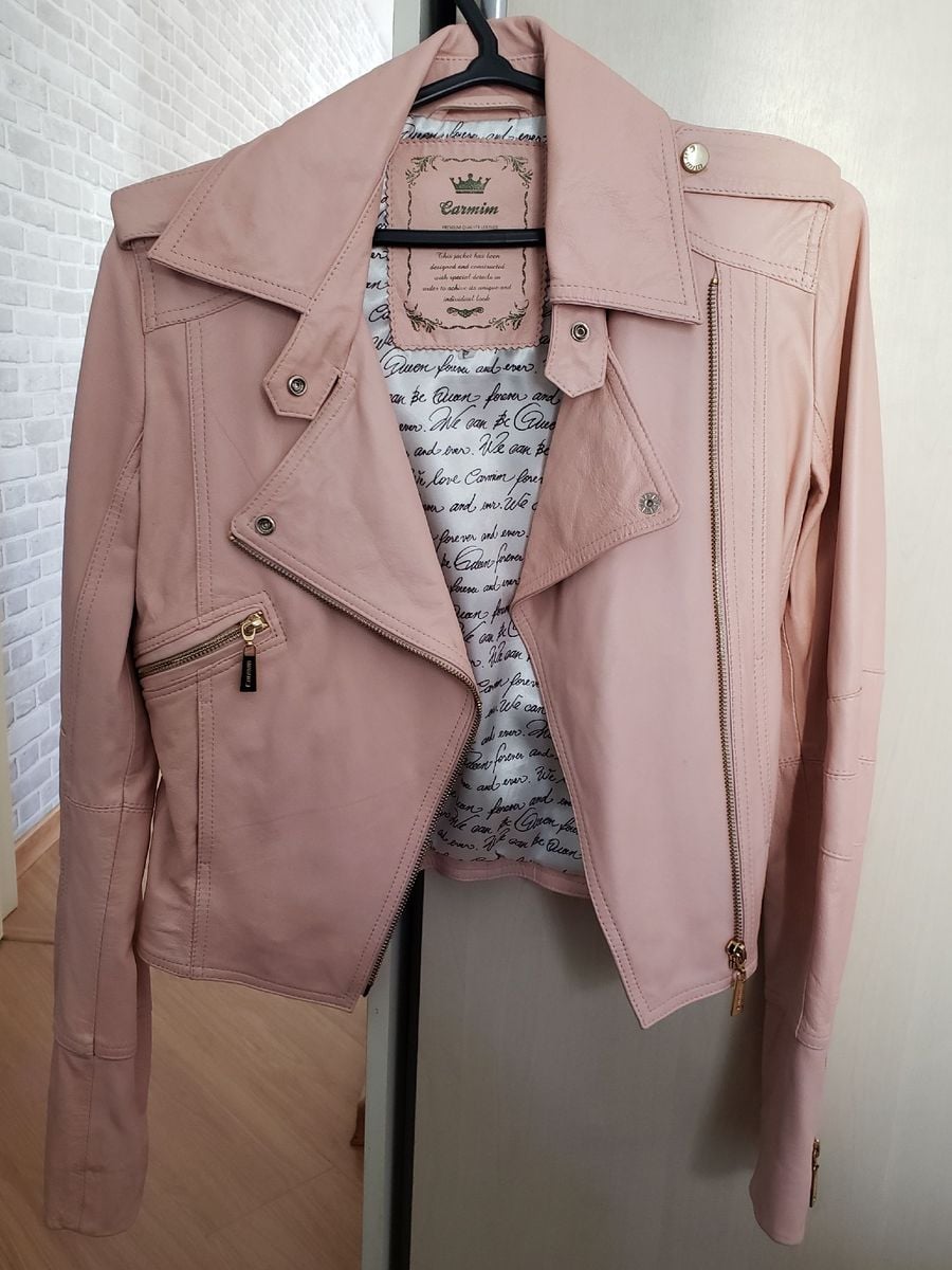 jaqueta couro rosa