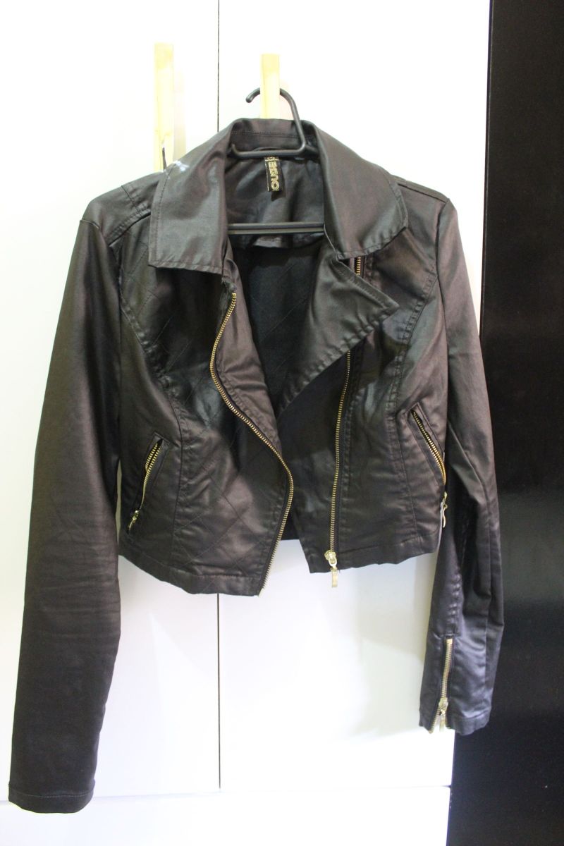 jaqueta de couro sintetico feminina c&a
