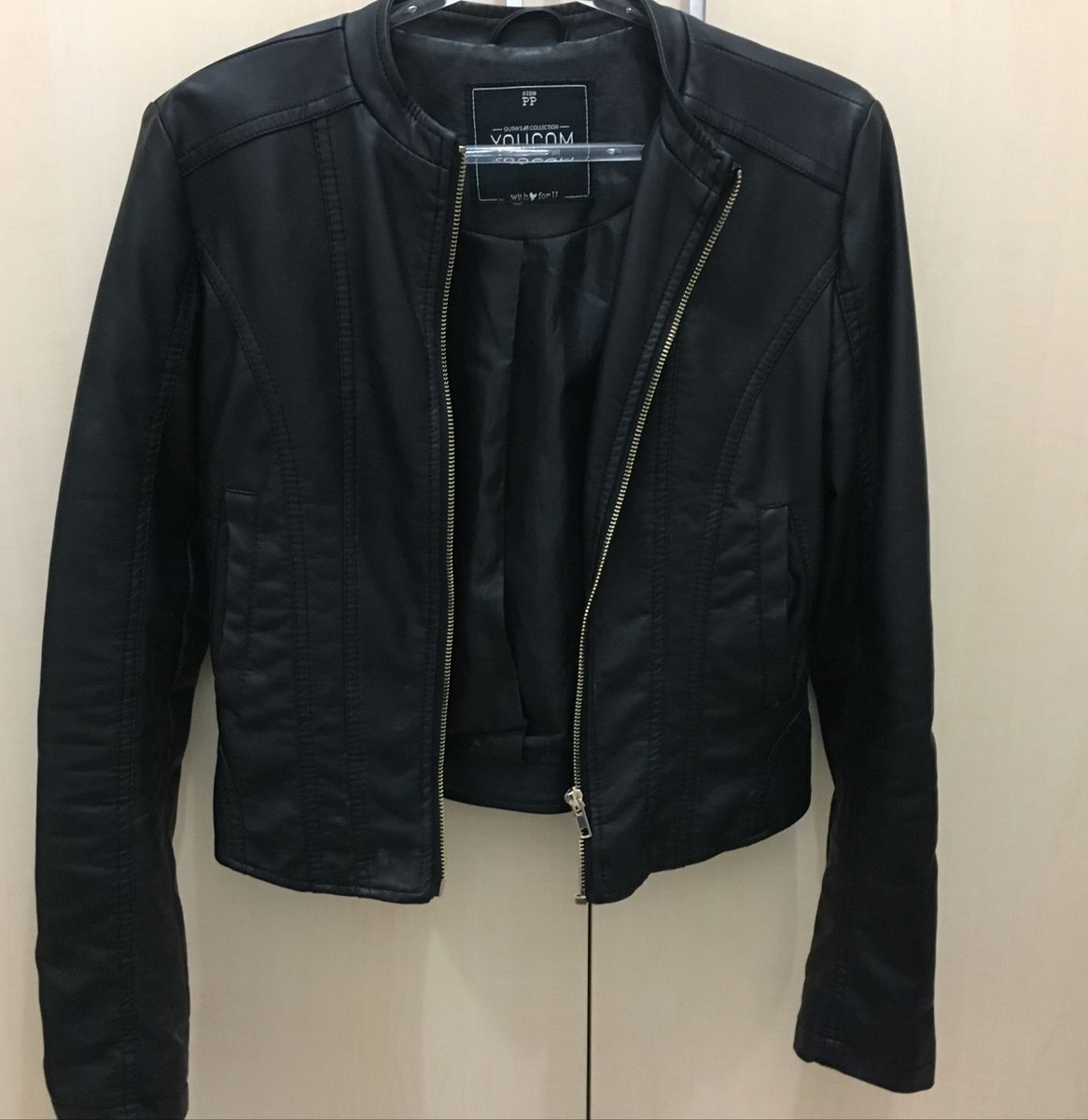 jaqueta de couro feminina youcom