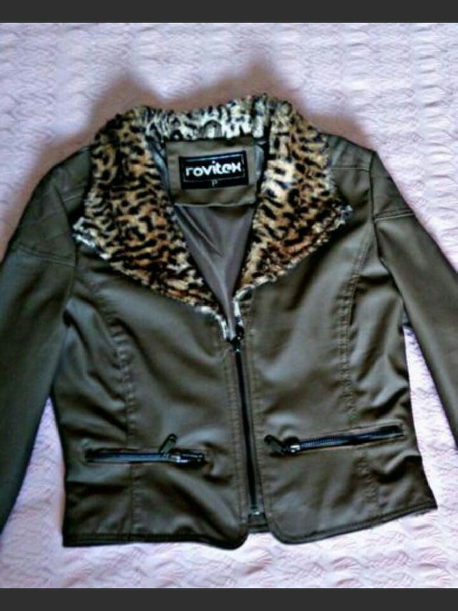 jaqueta de couro rovitex