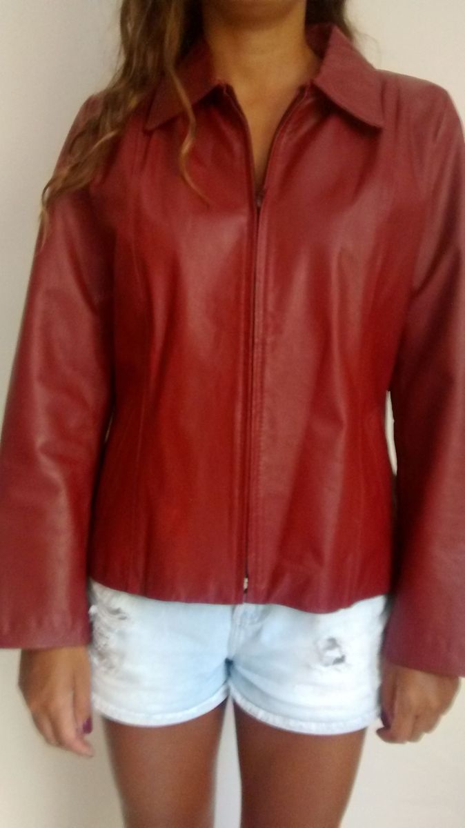 jaqueta de couro teixeira