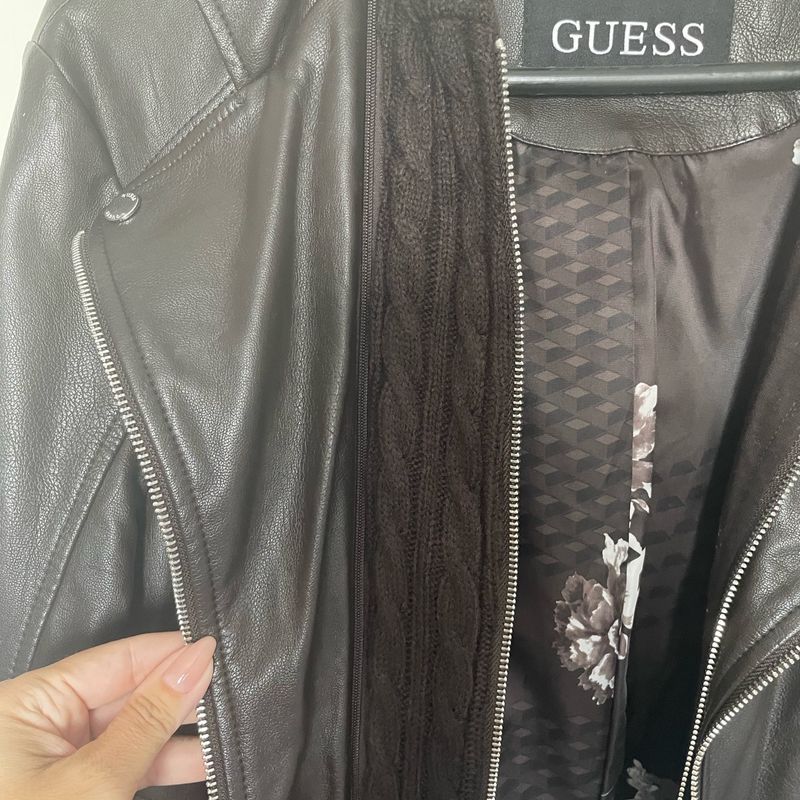 Jaqueta de store couro guess feminina