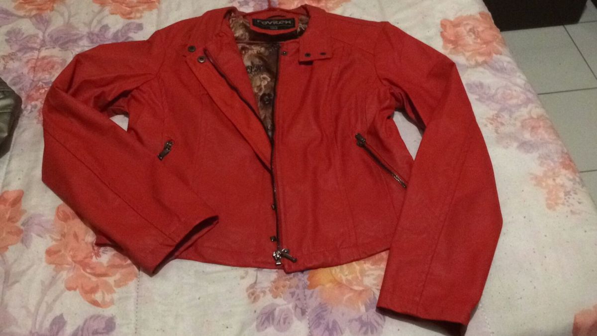 jaqueta de couro rovitex